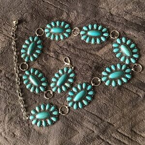 Turquoise Oval Concho Belt
